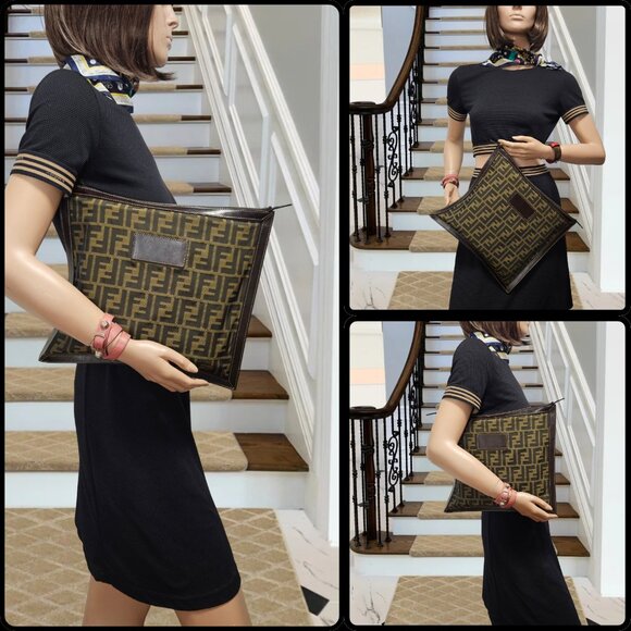 FENDI Zucca Pattern FF Clutch - Picture 17 of 17